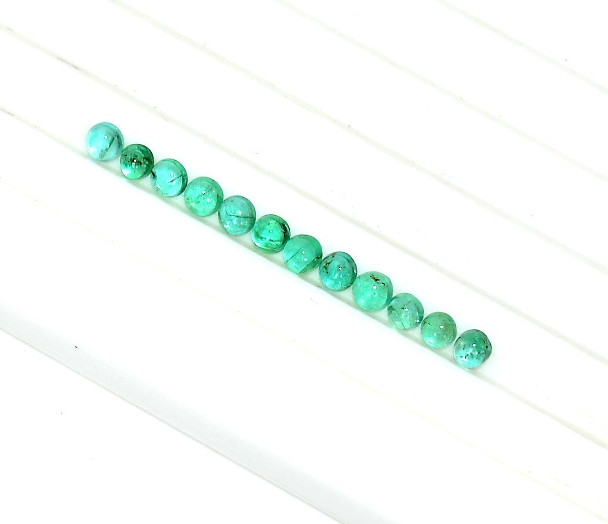2.50 mm To 2.75 mm Natural Emerald Round Cabochon Lot 12 Pcs 1.11 CTS Loose Gems
