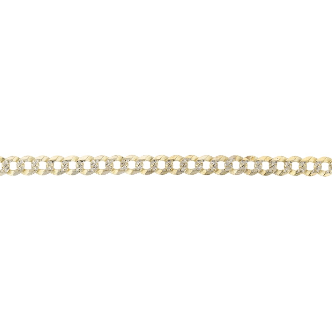 4.7mm Curb Link Chain 8″ Bracelet 10k Multi-Tone Gold 5.52 Grams