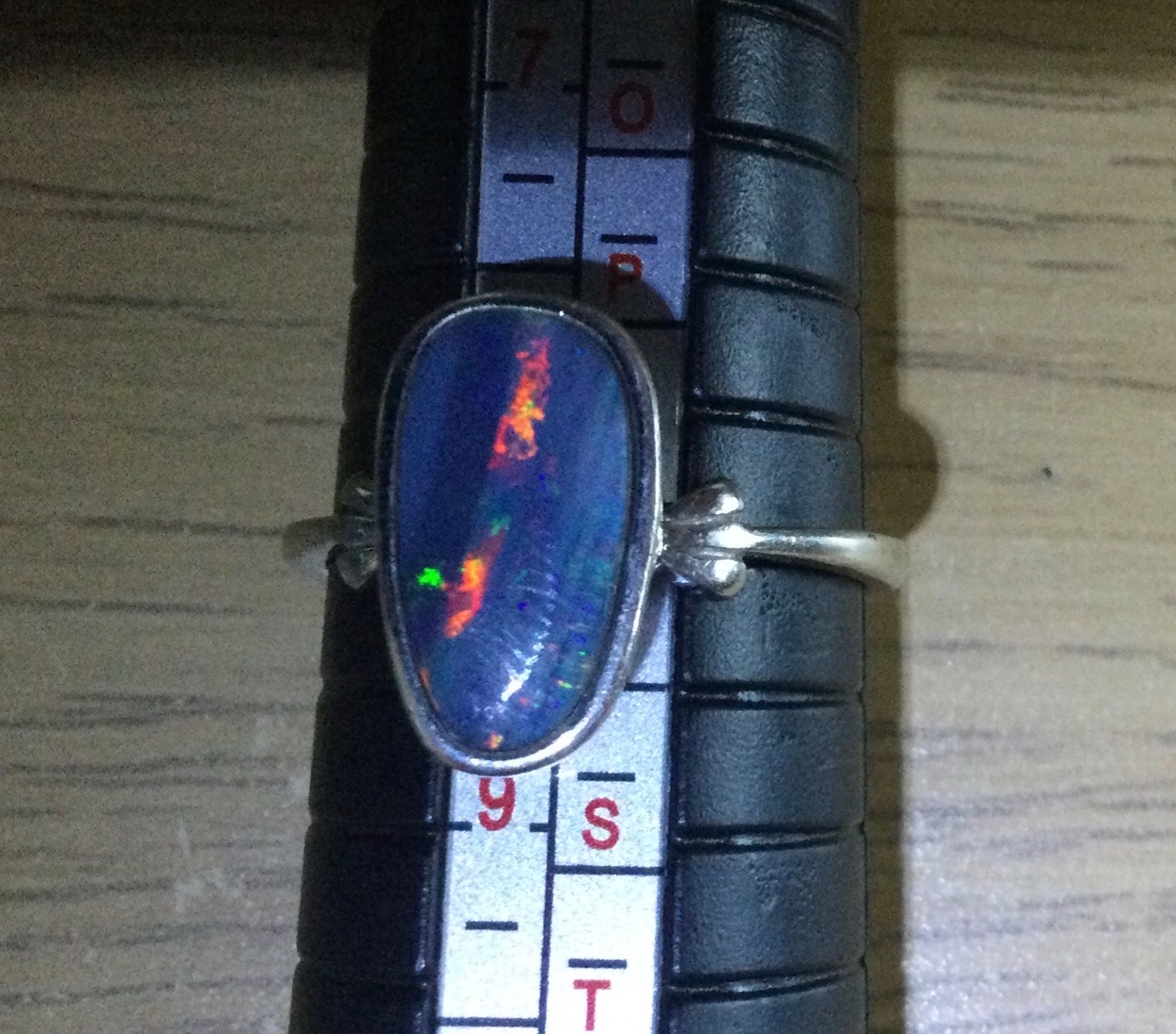 Beautiful Australian Opal Ring In Solid 925 Sterling Silver – Size US 8.25