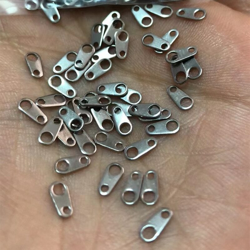 30P Steel Connect Piece Plate Necklace Logo Two-Hole Small Tail Jewelry Findings