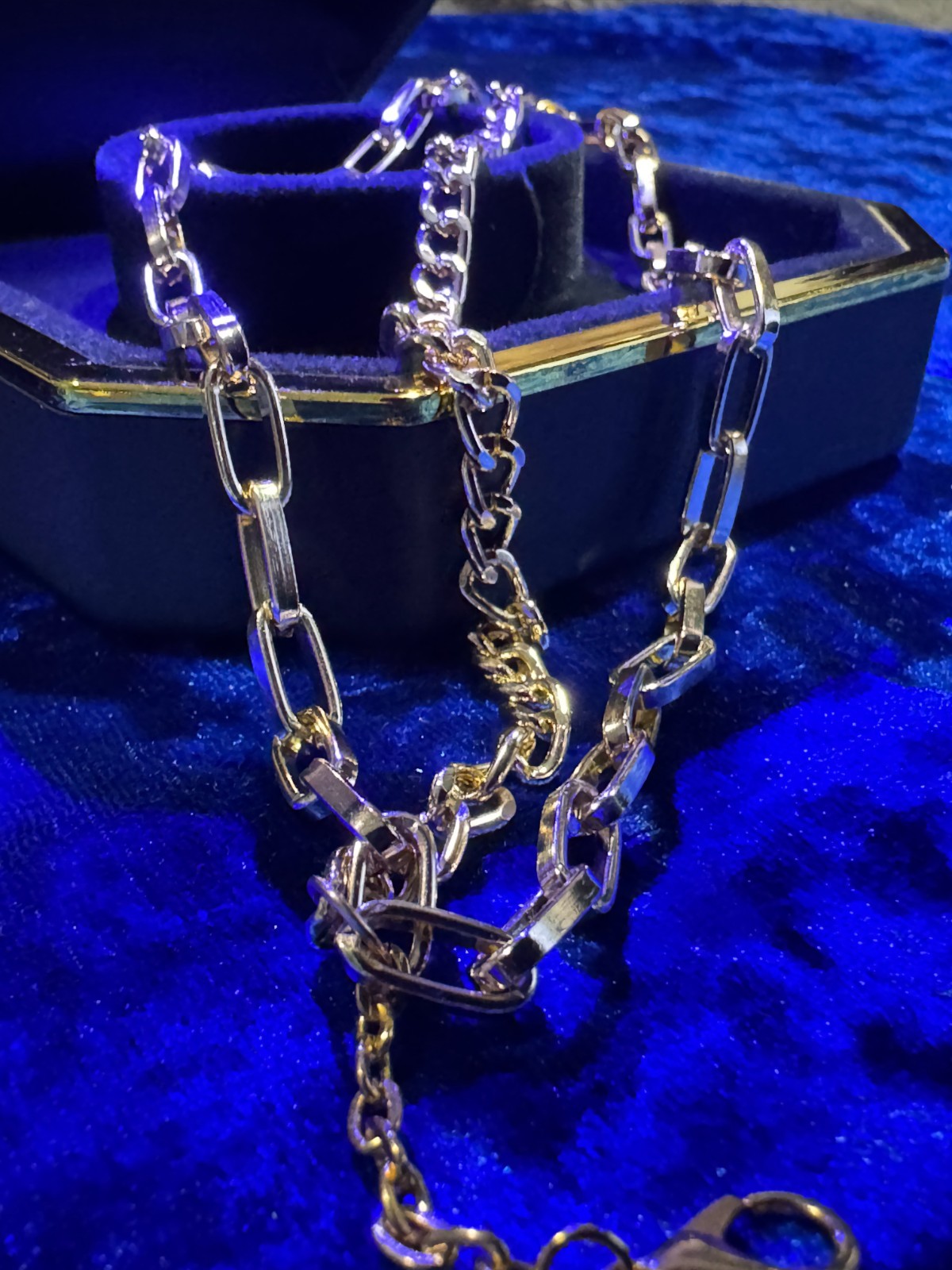 Cross Cable & Paperclip Chain Tennis Bracelet 8″ + 2″ Adj Gold Color Plated