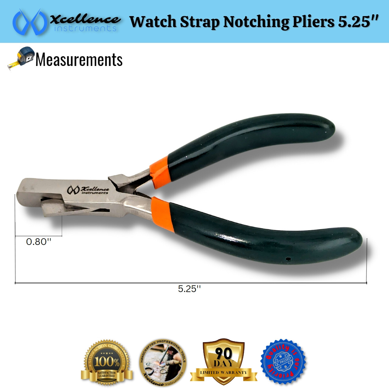 Xcellence Leather & Rubber Watch Strap Notching Pliers Repair Tools 5.25″ Green
