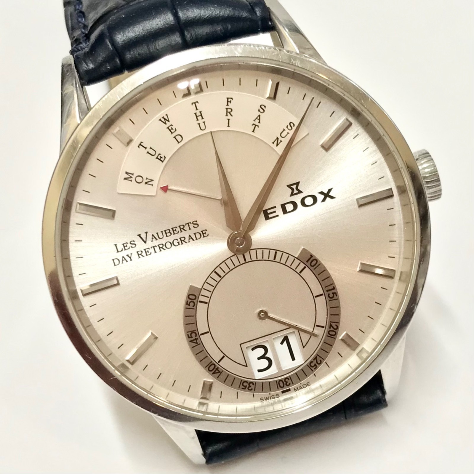 Edox Les Vauberts Day Retrograde set box ref. 34001 WR50 Watch