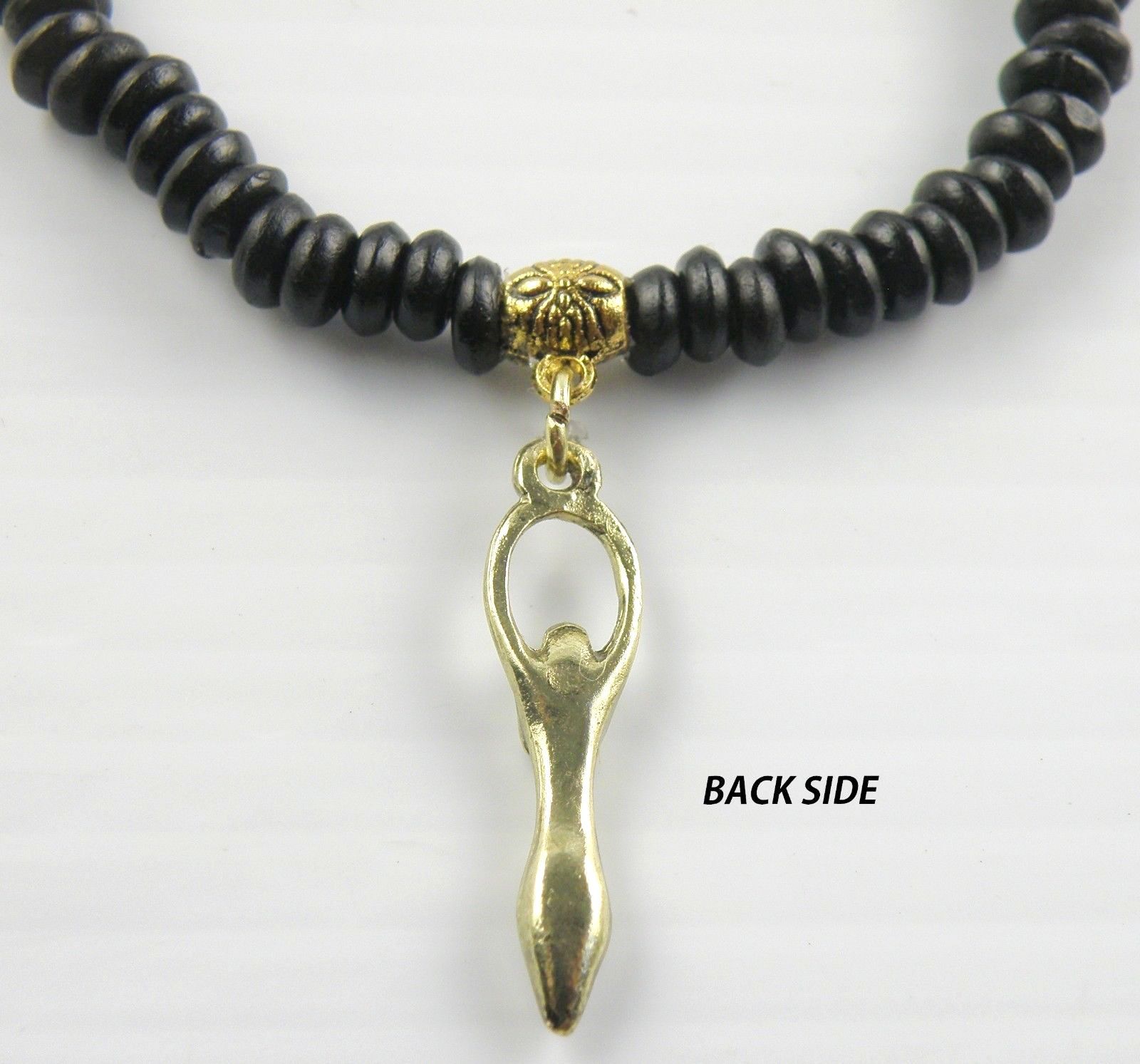 Boho Naked Beautiful Woman Pendant on Beaded Bracelet 6.50 Inches Unisex