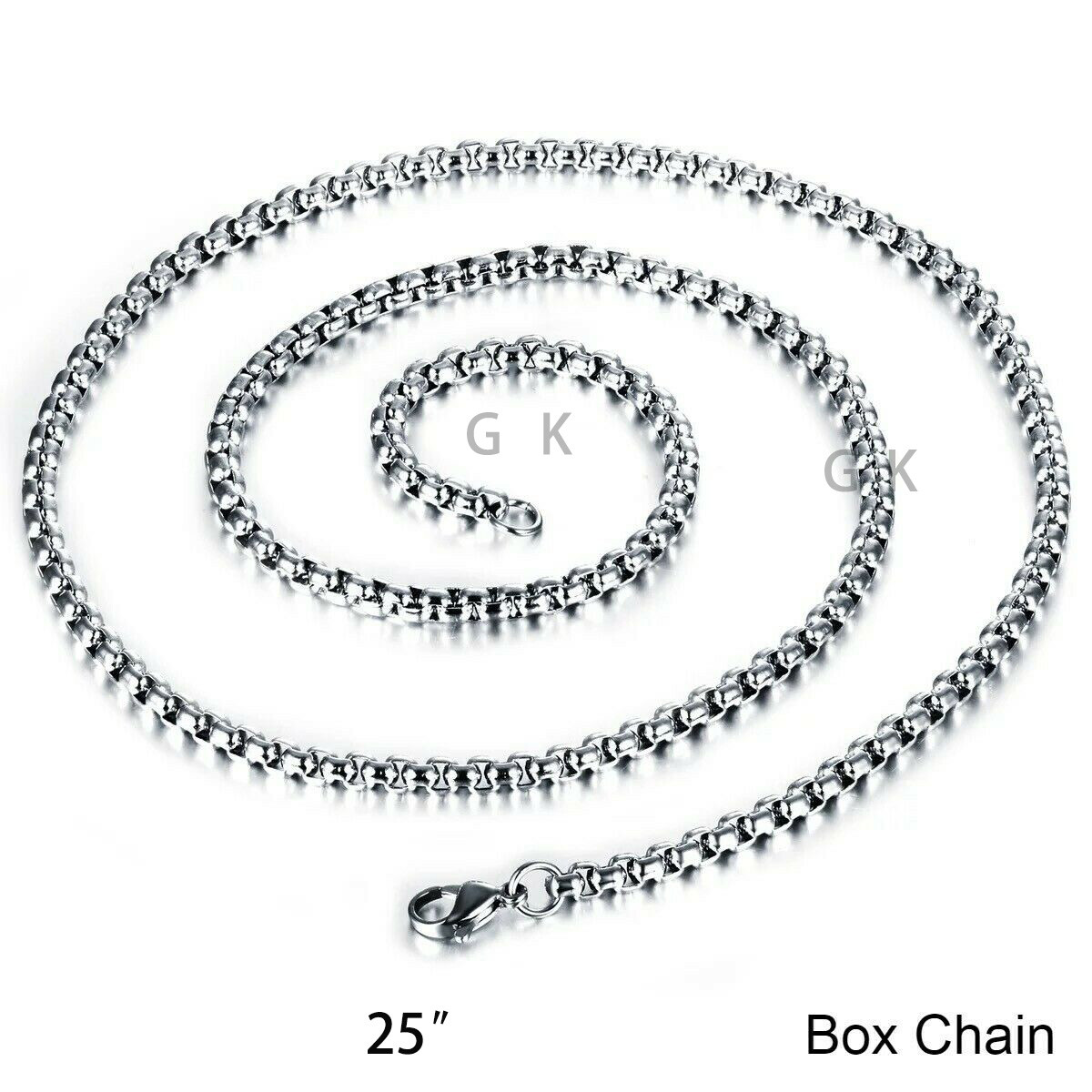 GK Punk Biker Stainless Steel Nautical Skull Cross Pirate Pendant Necklace Chain