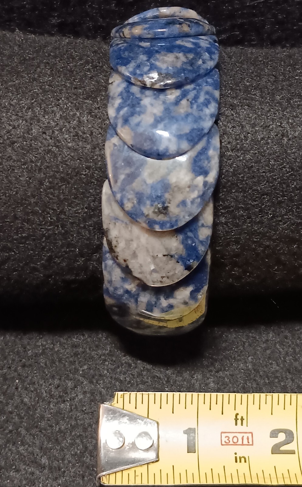 Sodalite Polished Bracelet Big Thick Chunky Designer Stretch To Fit