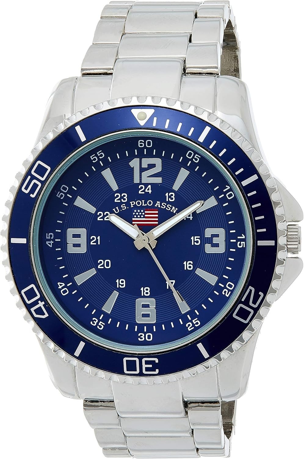 Versatile U.S. Polo Assn. Men’s Watch – Adjustable Steel Bracelet with Blue Dial