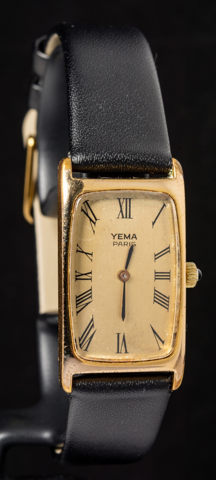 Yema Paris Tank Roman Gold-Tone Men’s Hand-Wind Vintage Dress Watch — Working