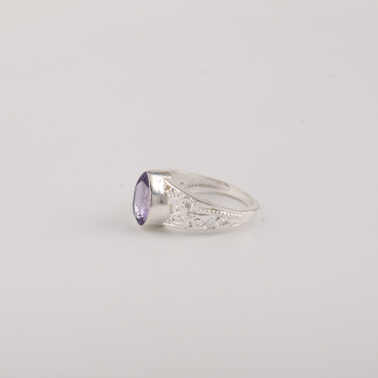 Iolite Gemstone 925 Sterling Silver Designer Zircon Ring For Anniversary Gift
