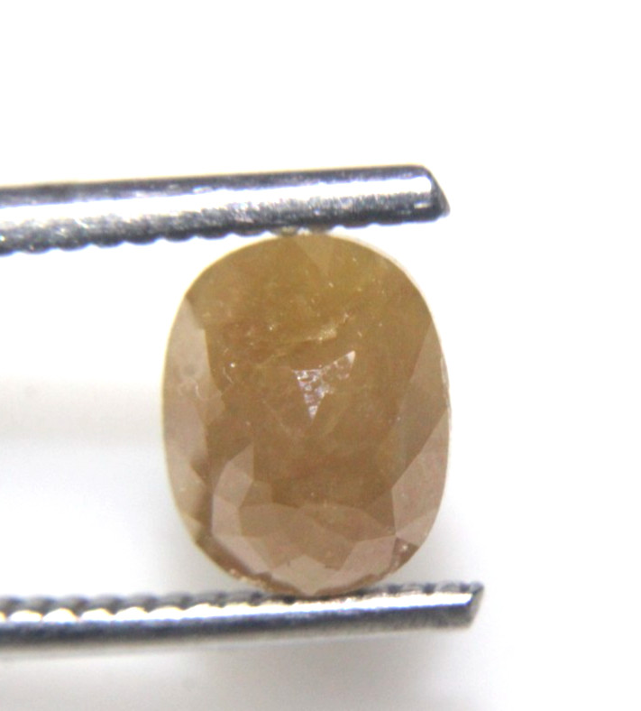 2.43 cts Big Oval Shape Smiley Yellow Color Rose Cut Diamond 8.24×6.45×4.84 MM