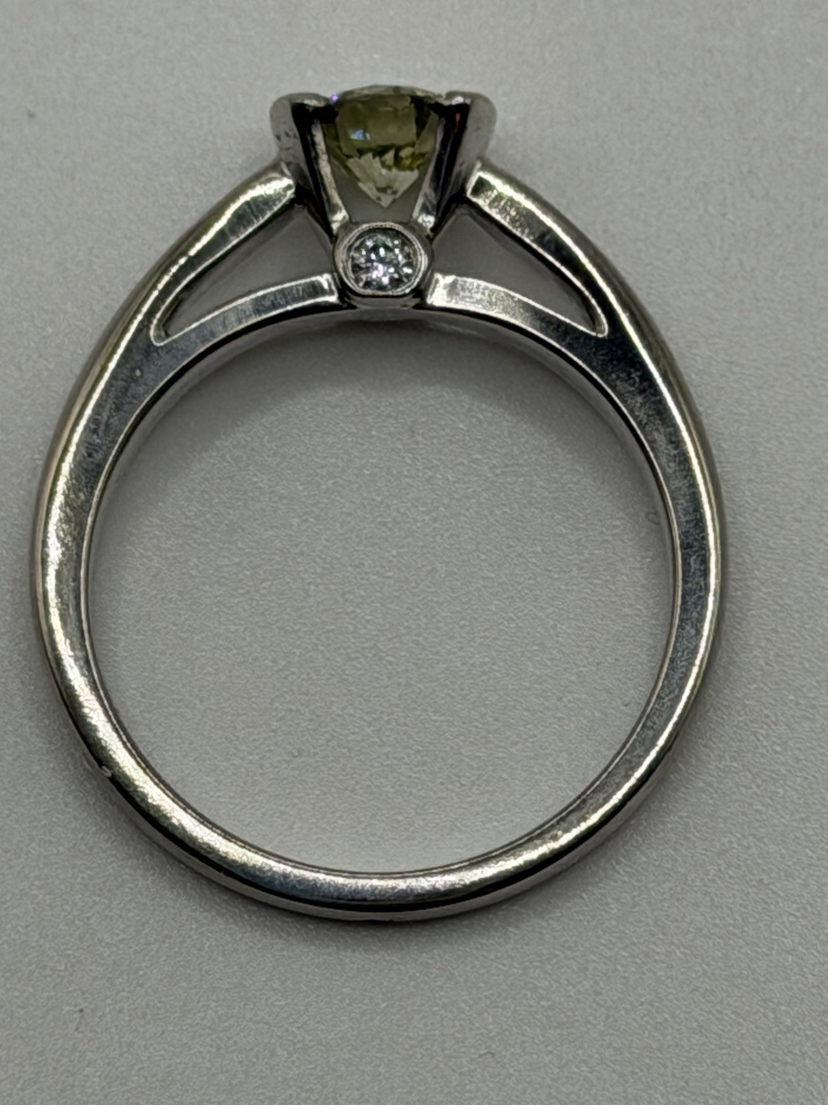 Palladium 3 Diamond Engagement Ring Sz 6.5