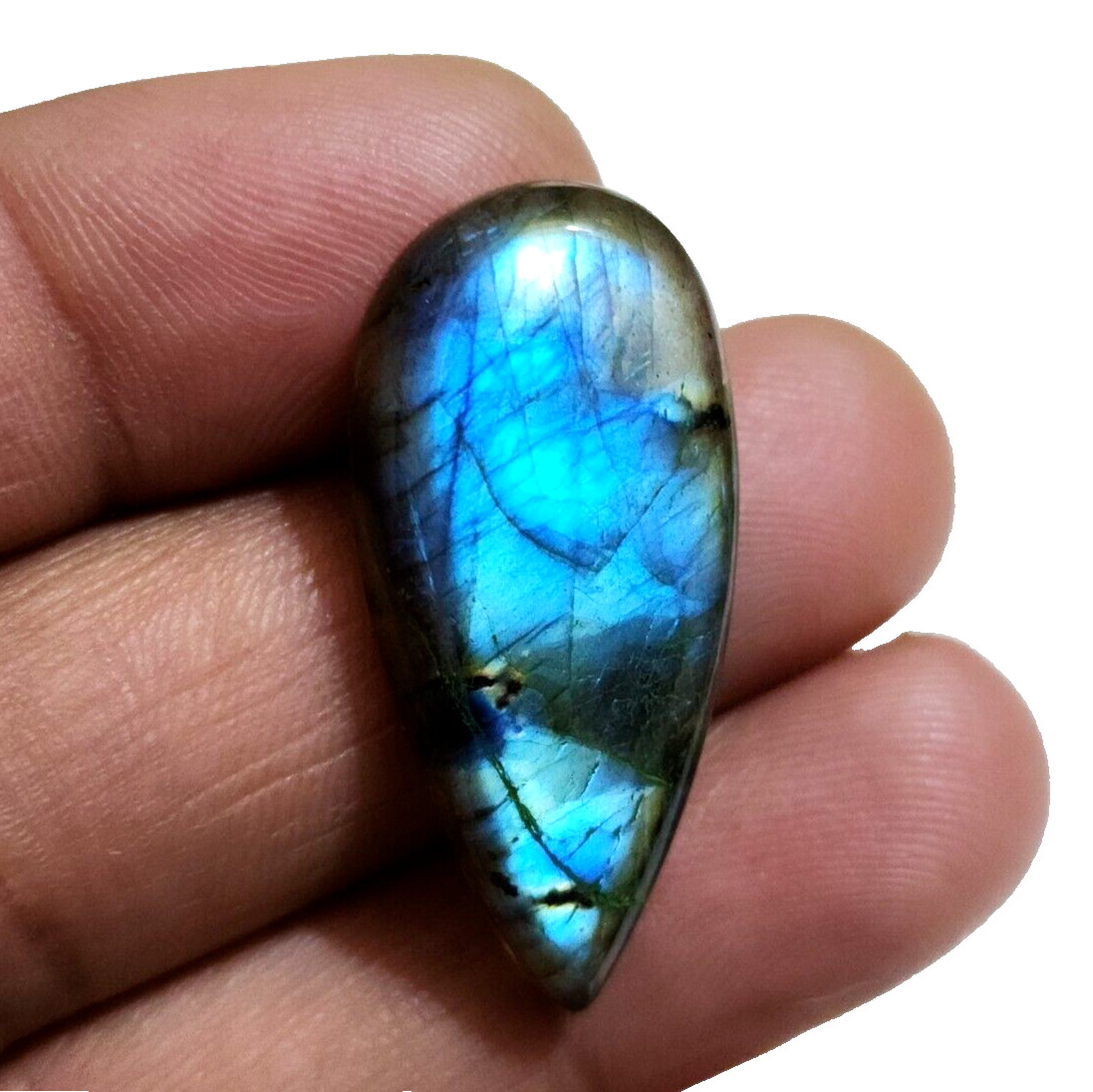 Use For Jewelry Natural 30 Crt Multi Blue Labradorite Pear Shape Loose Gemstone