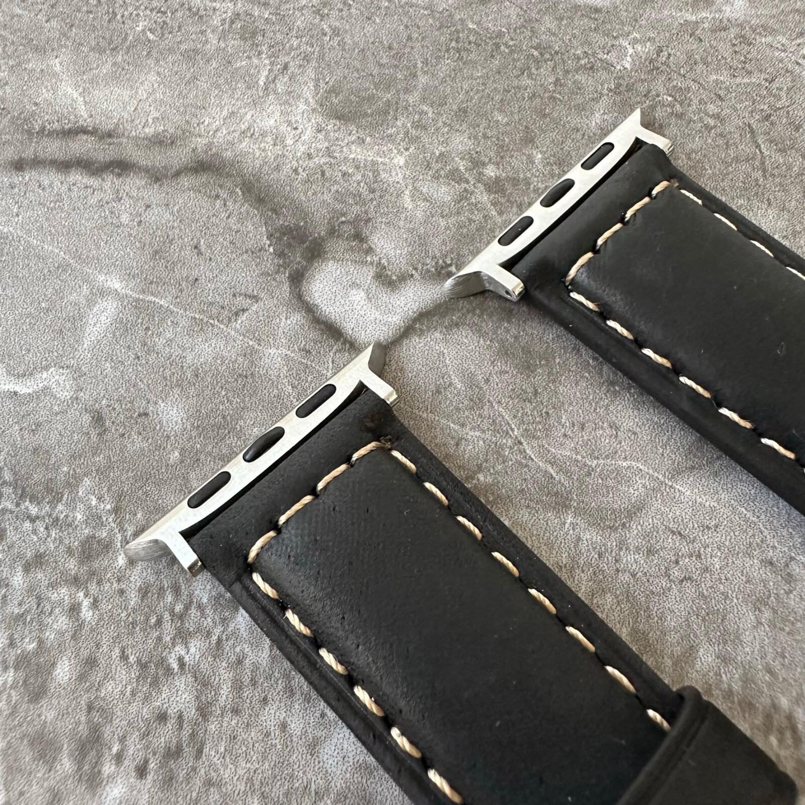 Black Suede Padded Leather Watch Strap Band For NEW Apple Watch Ultra 1 2 49mm