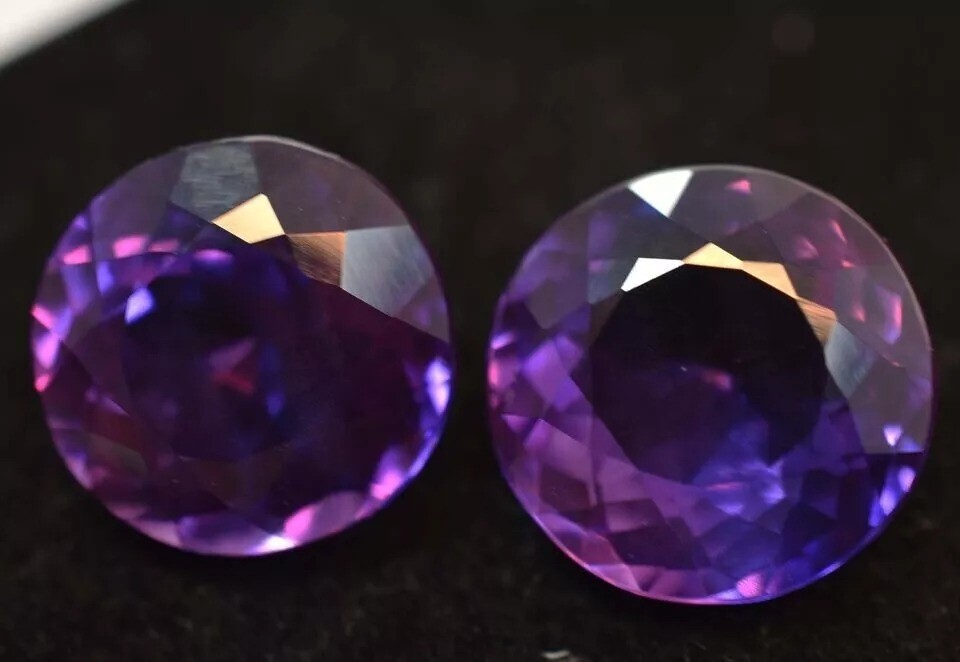 Montana 14+ Ct Sapphire Natural Pair Purple Pink Round Cut Certified Gemstones