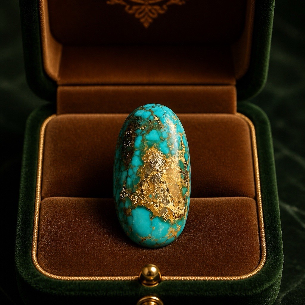 27 Ct Persian Oval Shape Turquoise Distressed Color Loose Stone #T09