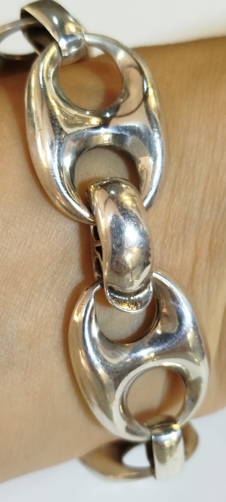 Vintage Gucci-style sterling silver link bracelet (900)