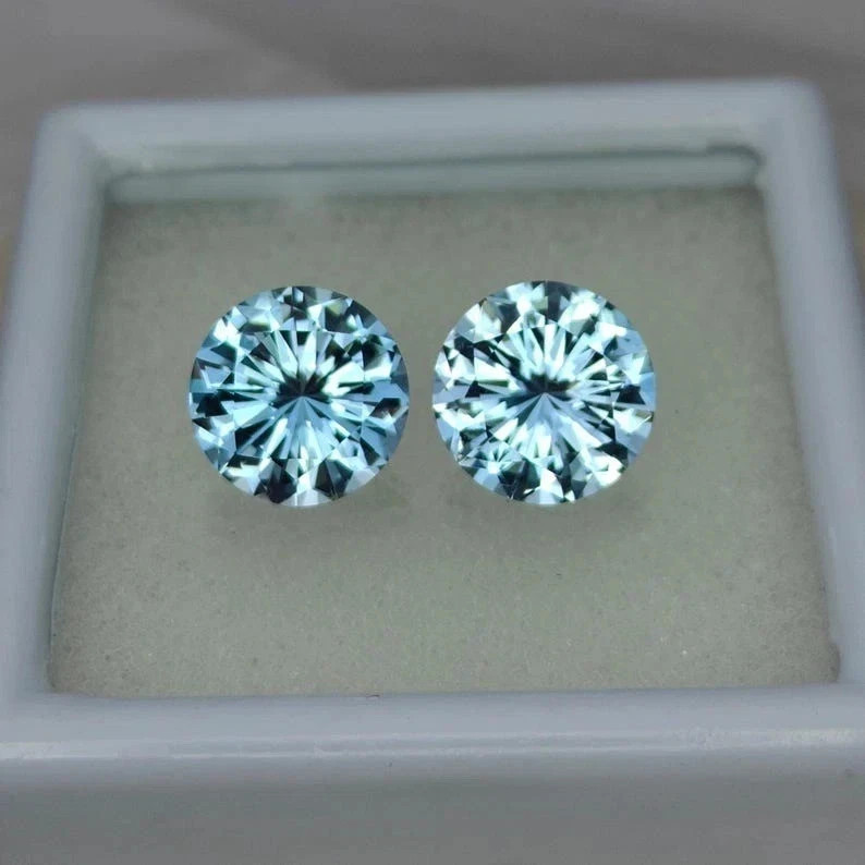 10 Ct 2 Pcs GIE Certified Rare Natural Blue Sapphire Loose Round Gemstone Cut