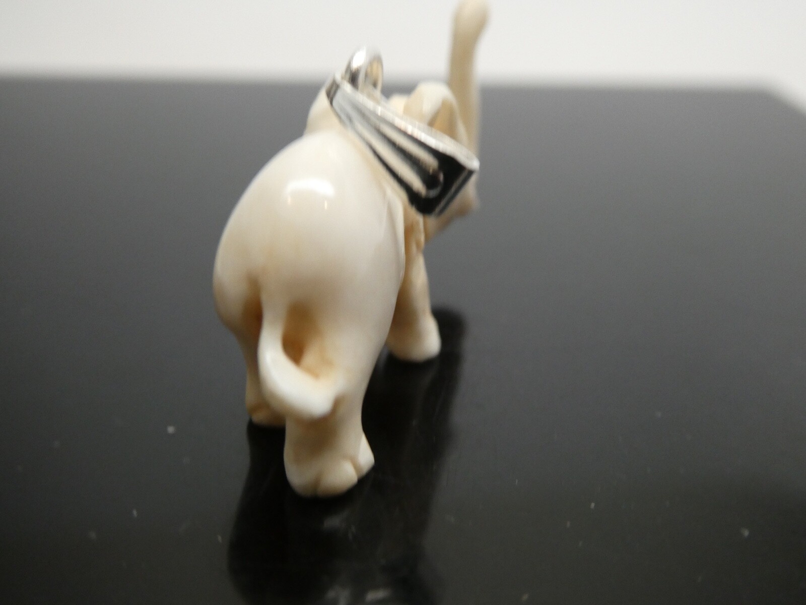 ELEPHANT Carved Water Buffalo Bubalus Bubalis Bone Pendant Necklace With Cord