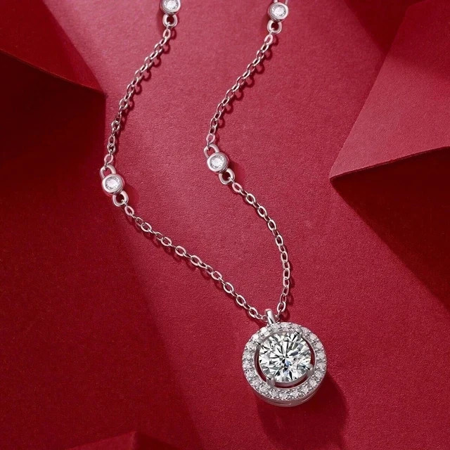 2CT Round Cut White Lab-Created Women’s Fancy Pendant 14K White Gold Plated