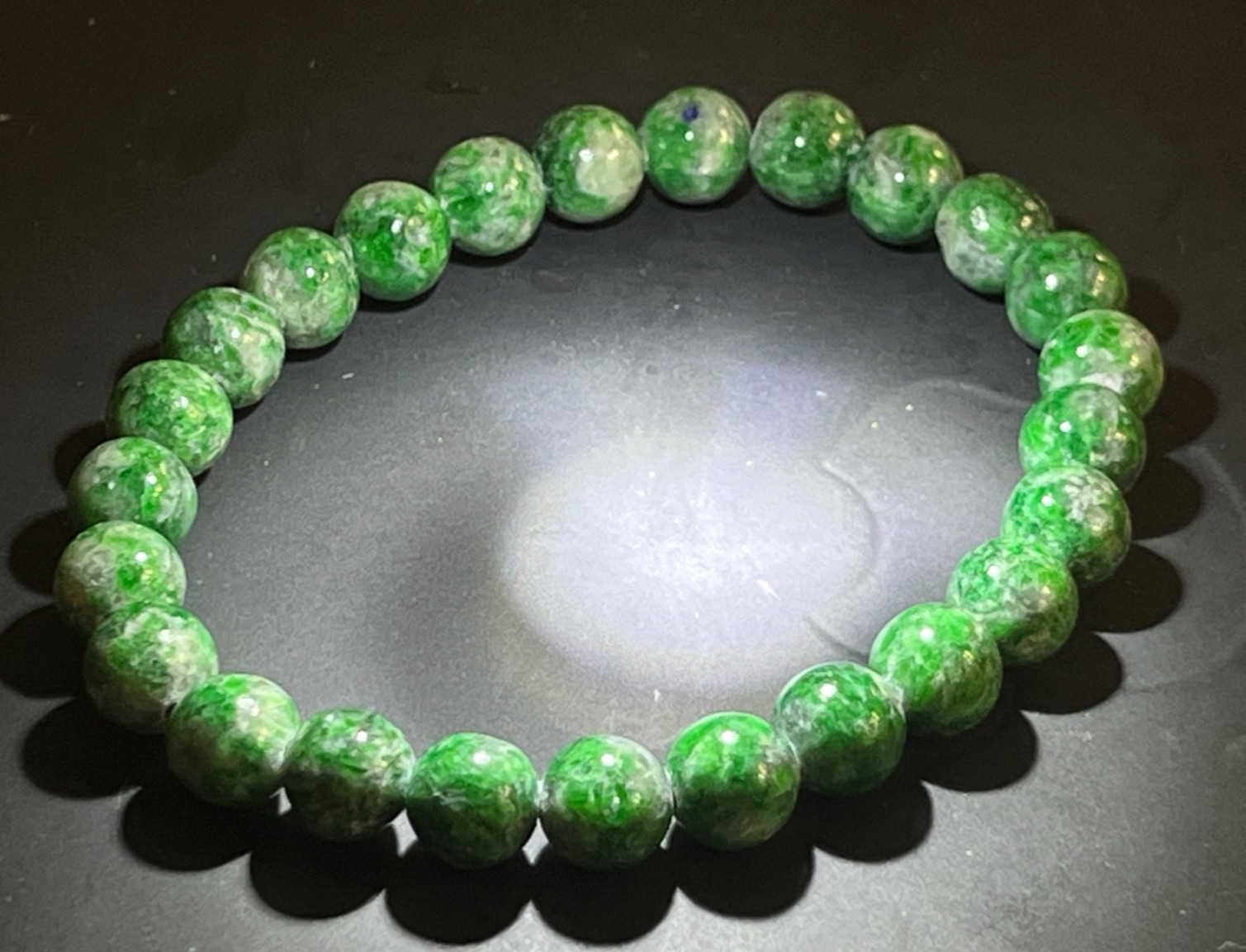 Natural Burmese Jadeite Bracelet – Type A Jade Beads 8mm, 23g – Authentic Healin