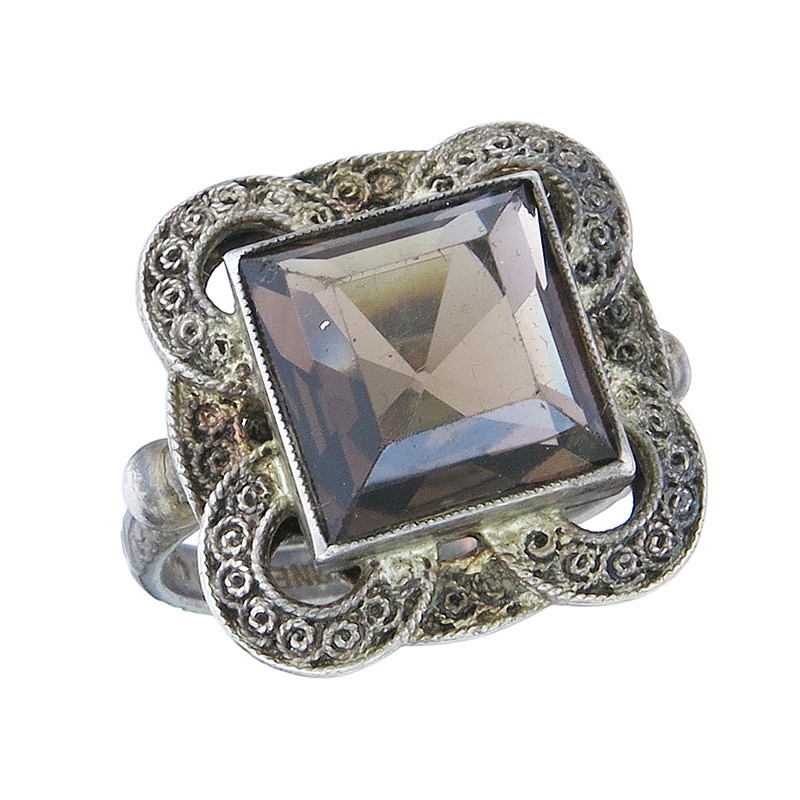 Theodor Fahrner ring brown stone 925 silver retro