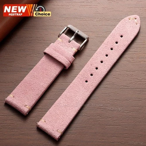 16 18 19 20 21 22 MM Soft Suede Leather Vintage Strap Watch Band Quick Release