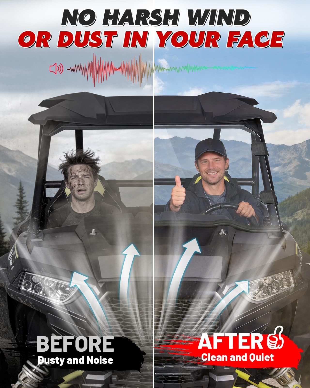 Starknightmt Scratch-Resistant Full Windshield Compatible Polaris Rzr 2014-2018