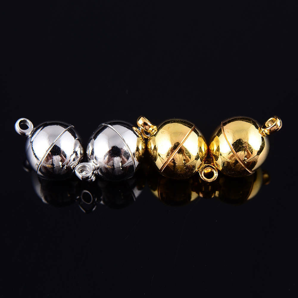 Silver/Gold Plated Strong Magnetic Clasps Round Size 6mm 8mm 10mm 12mm