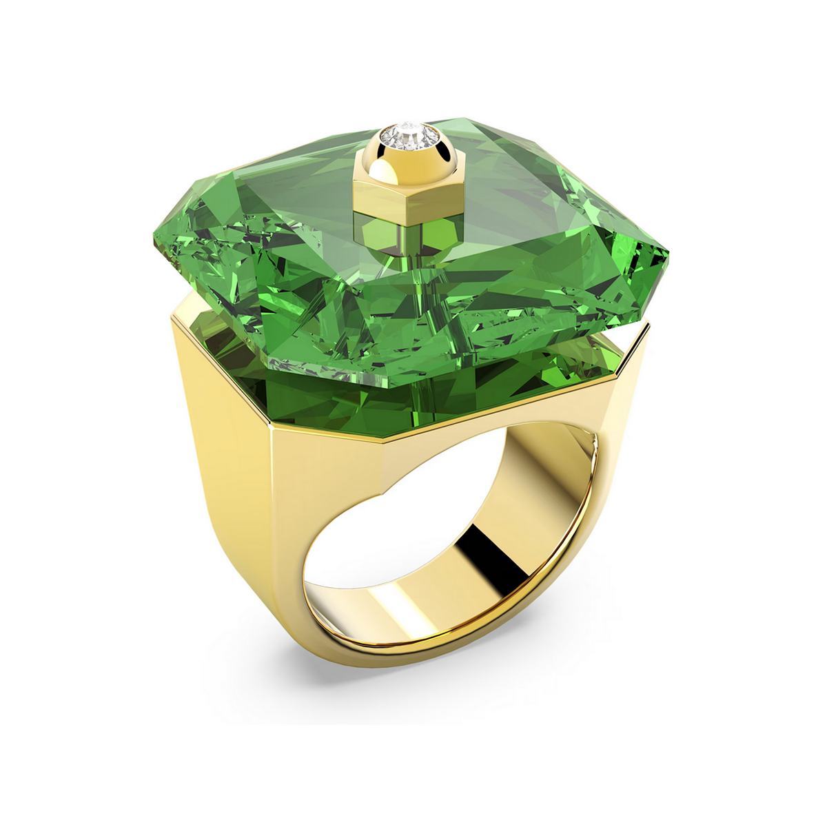 Swarovski Women’s Ring Cocktail Ring Metal Gold Crystal Numina Green
