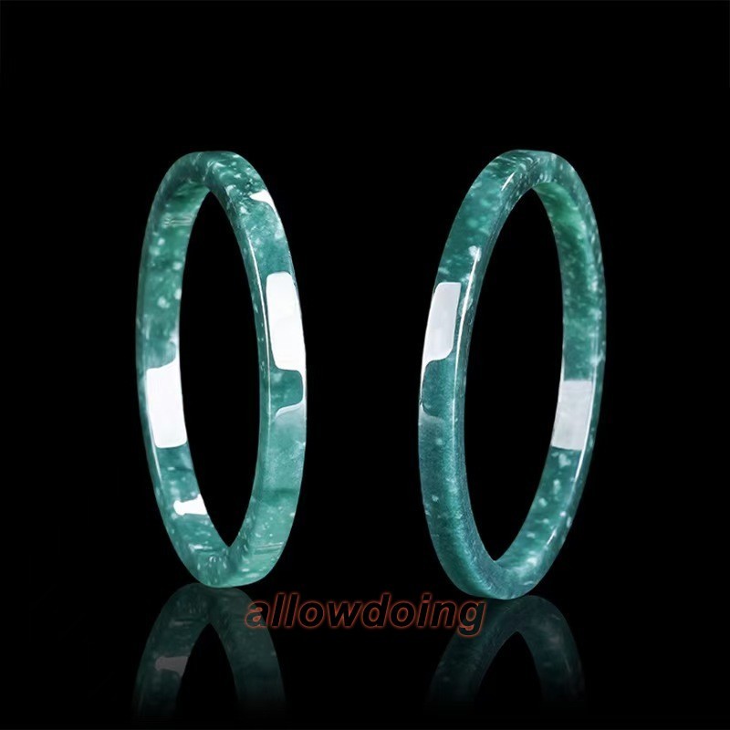 Real Grade A Natural Blue Jade Jadeite Bracelet Smooth Square Bangle ID 52-61mm