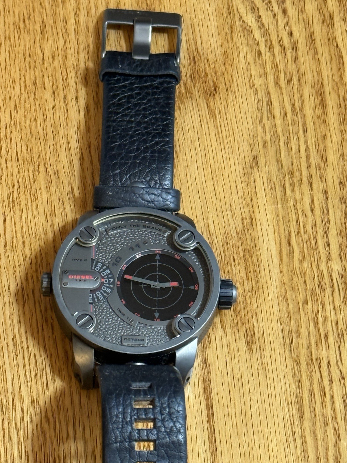 Diesel DZ7293 Black Four Movement Black Leather Band Watch