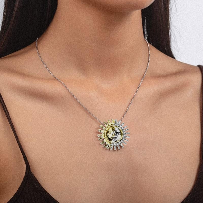 Simple Wild for Sun Moon Long Necklace Female Personality Trend Necklace