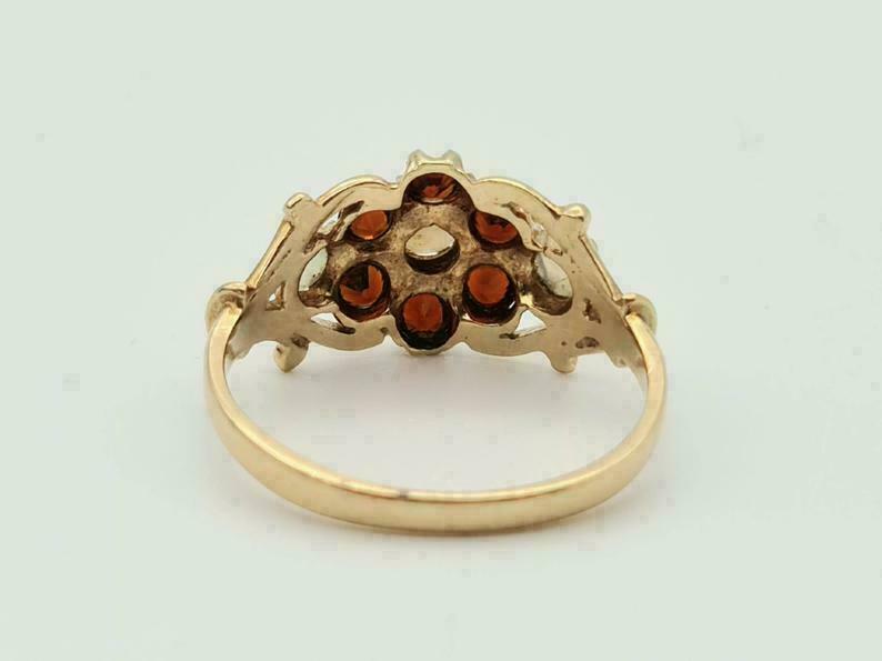1Ct Round Cut Simulated Opal Flower Wedding Ring 14K Yellow Gold Plated Silver