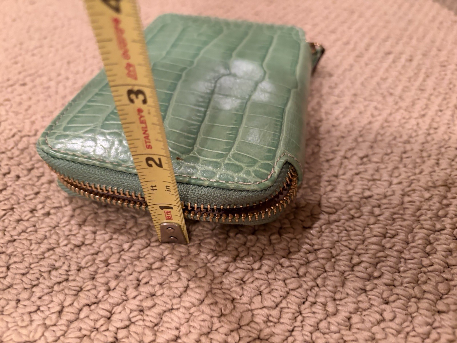 Kate Spade Green Crocodile Jewelry Travel Case