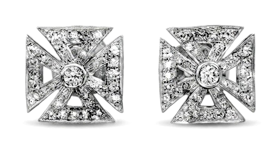 1.06ct Natural Round Diamond 14k BIS Hallmarked Solid White Gold Stud Earrings