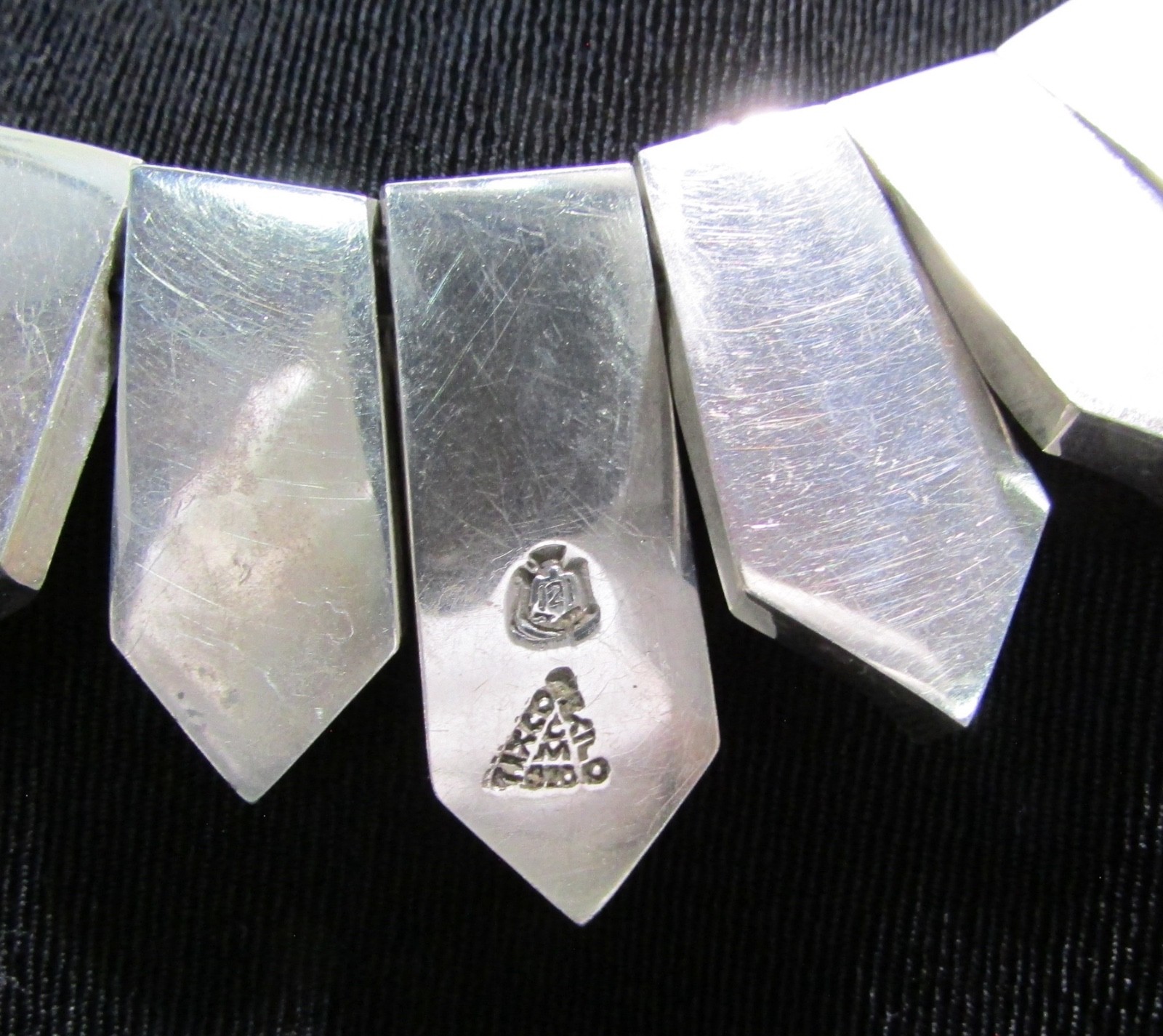 Necklace, Collar, Antonio Pineda, Chevrons, 15.5” 178.6 g. Sterling,970, Taxco