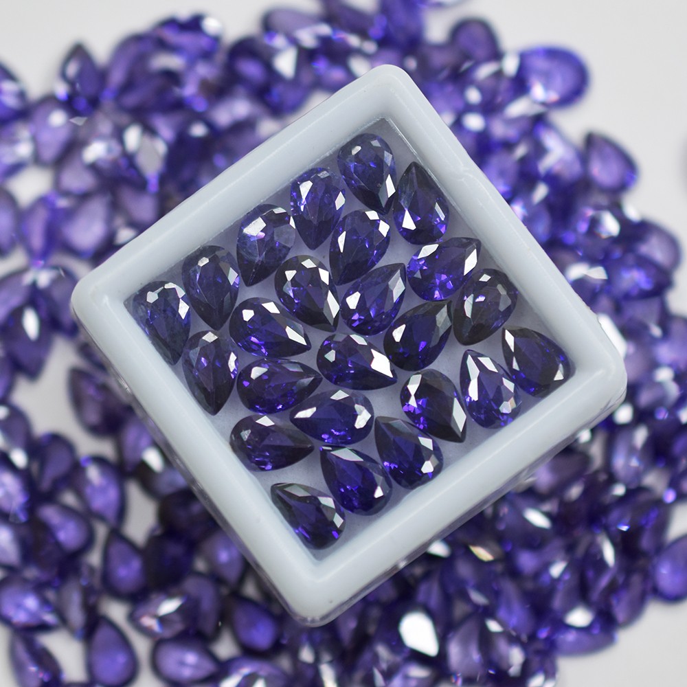 7×5 mm 12.00 Ct Natural Purple Tanzanite Pear Cut Lot Certified Loose Gemstone