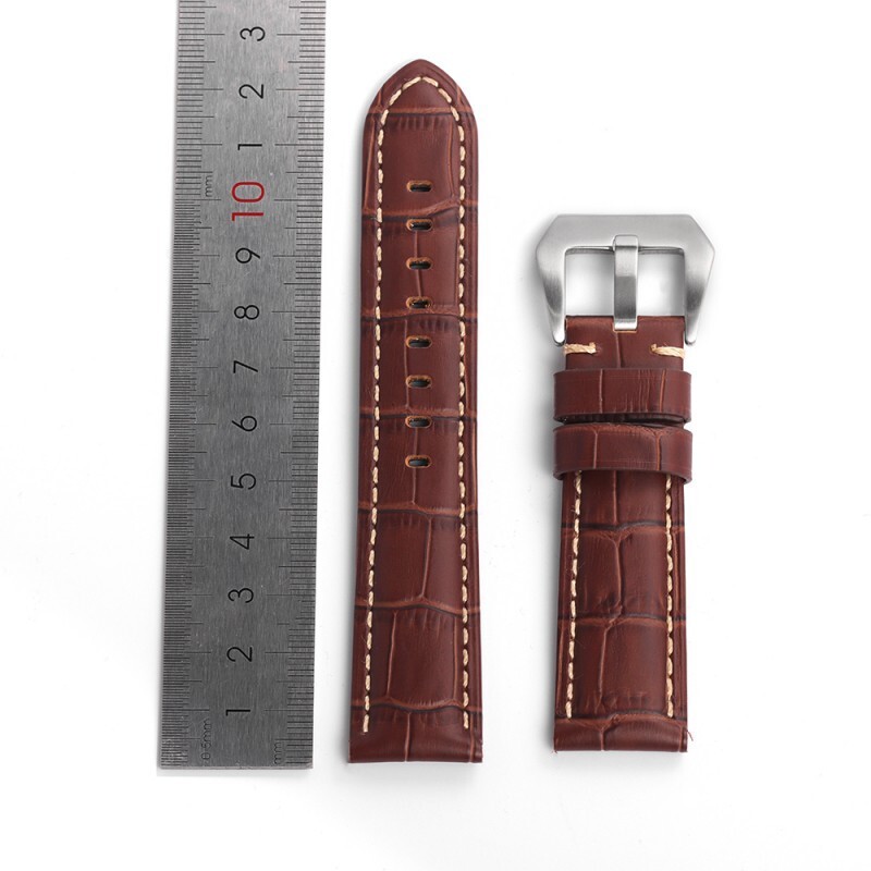 Premium Crocodile Grain Genuine Leather Watch Band Strap 20/22/24/26mm Universal