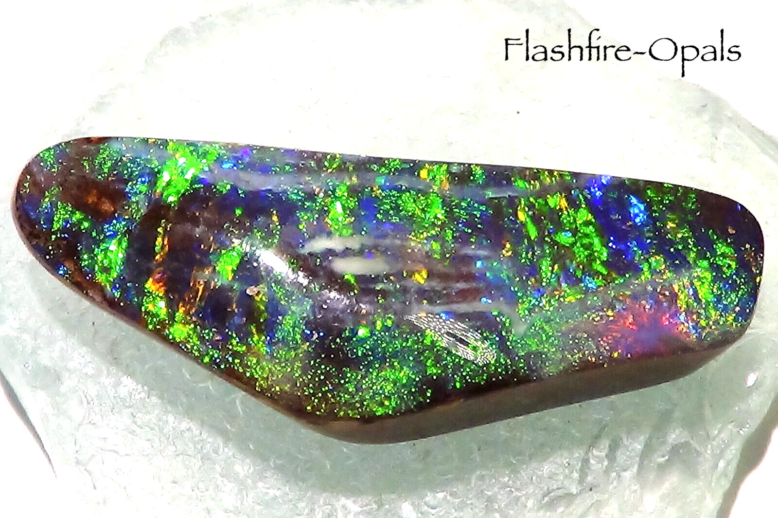 24,3ct. Gem Boulder Opal Diamond Grün-gold-blau! Video Flashfire-Opals