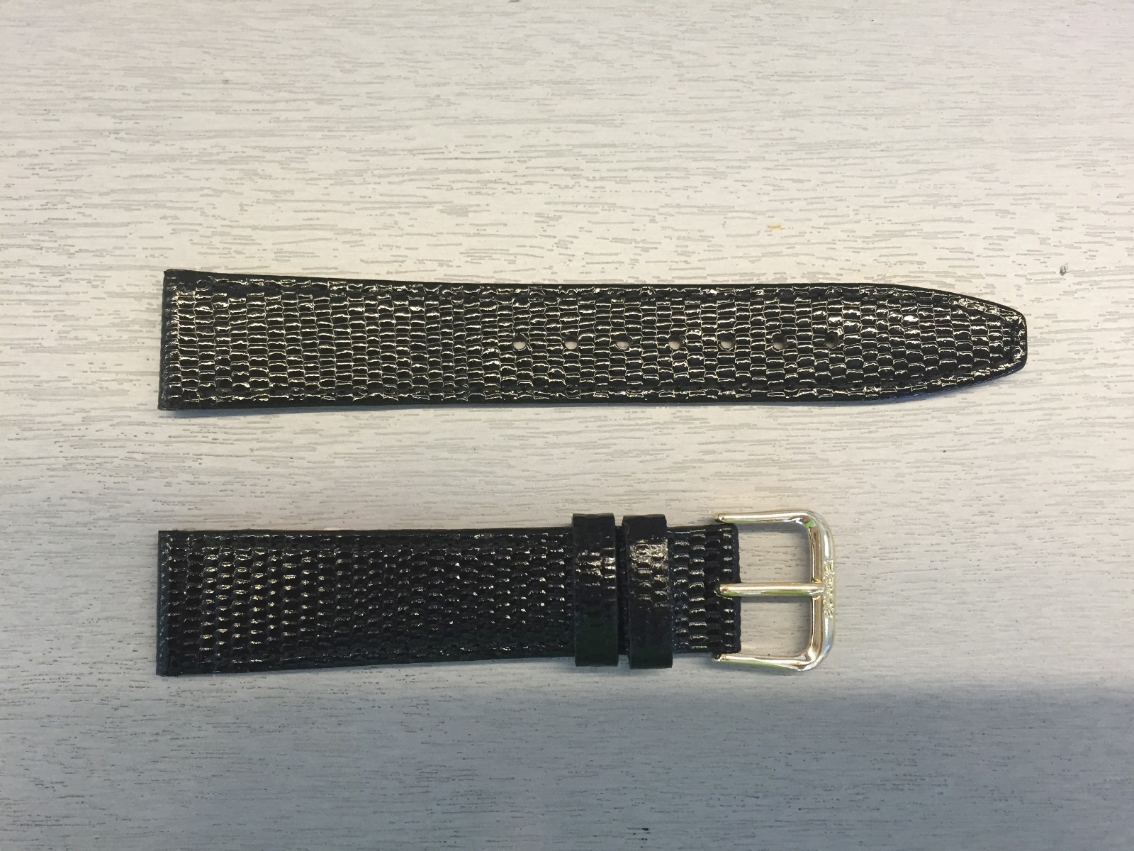 Banda 122 JP Lizard Black Leather Watch Band 14mm to 22mm