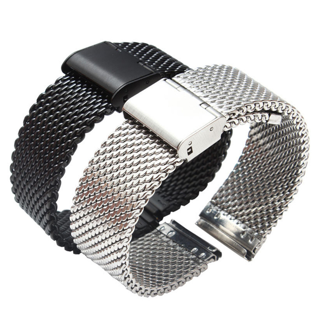 Premium Thicked Milanese Mesh Stainless Steel Watch Band Strap Metal 18 20 22 24