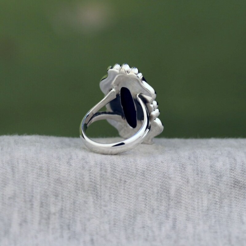 925 Sterling Silver Lapis Lazuli Handmade Women Ring Fine Jewelry