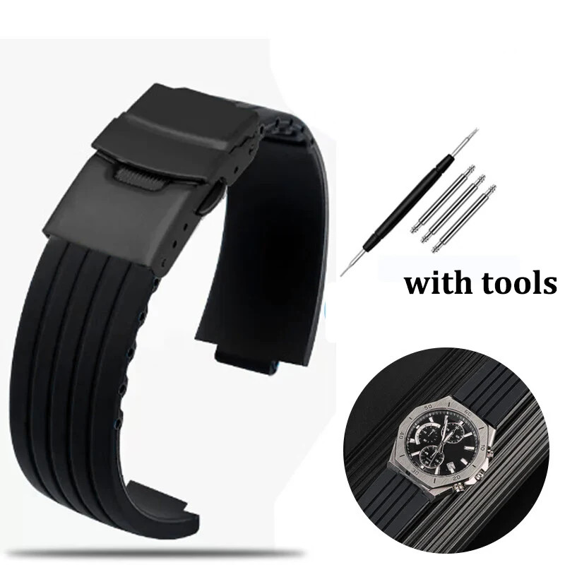 Oris Aquis 7330/7740 Striped Silicone Strap 24mm Convex Waterproof