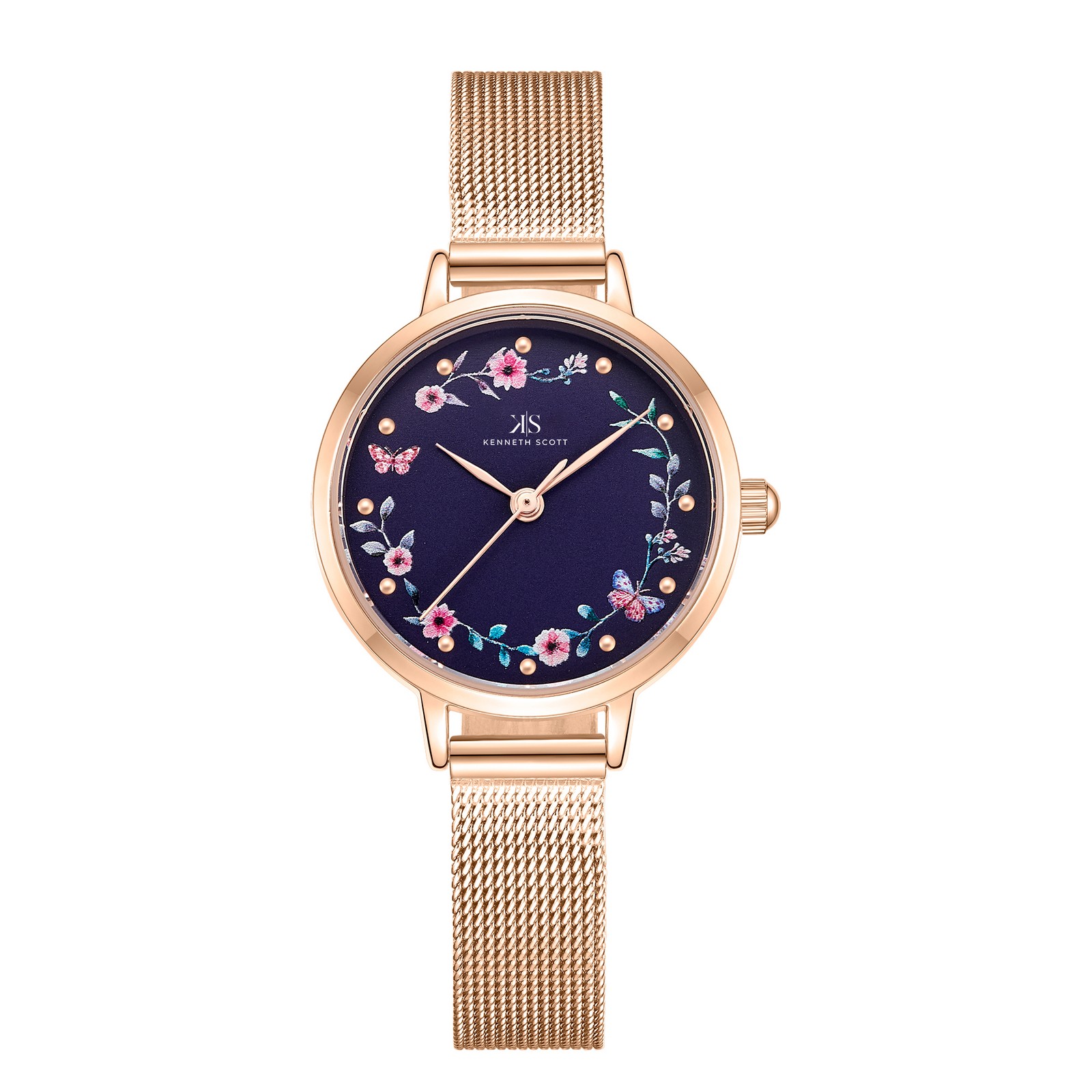 Kenneth Scott Women’s Analog Watch | Blue Dial, 28mm, 30 m (3 ATM)
