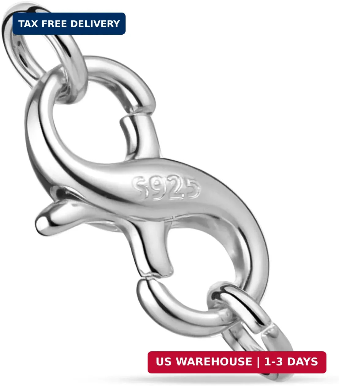Lobster Clasp Necklace Bracelet Extender 925 Sterling Silver Connector Claw New