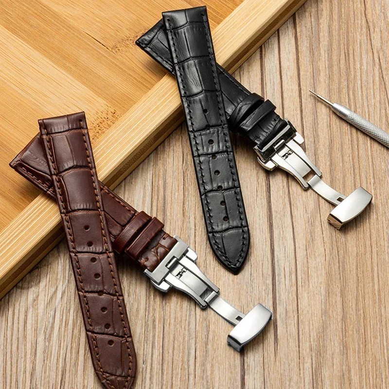 Correa Cuero PU Acanalado 18/20/22mm para Reloj Militar Unisex – with Wooden Box