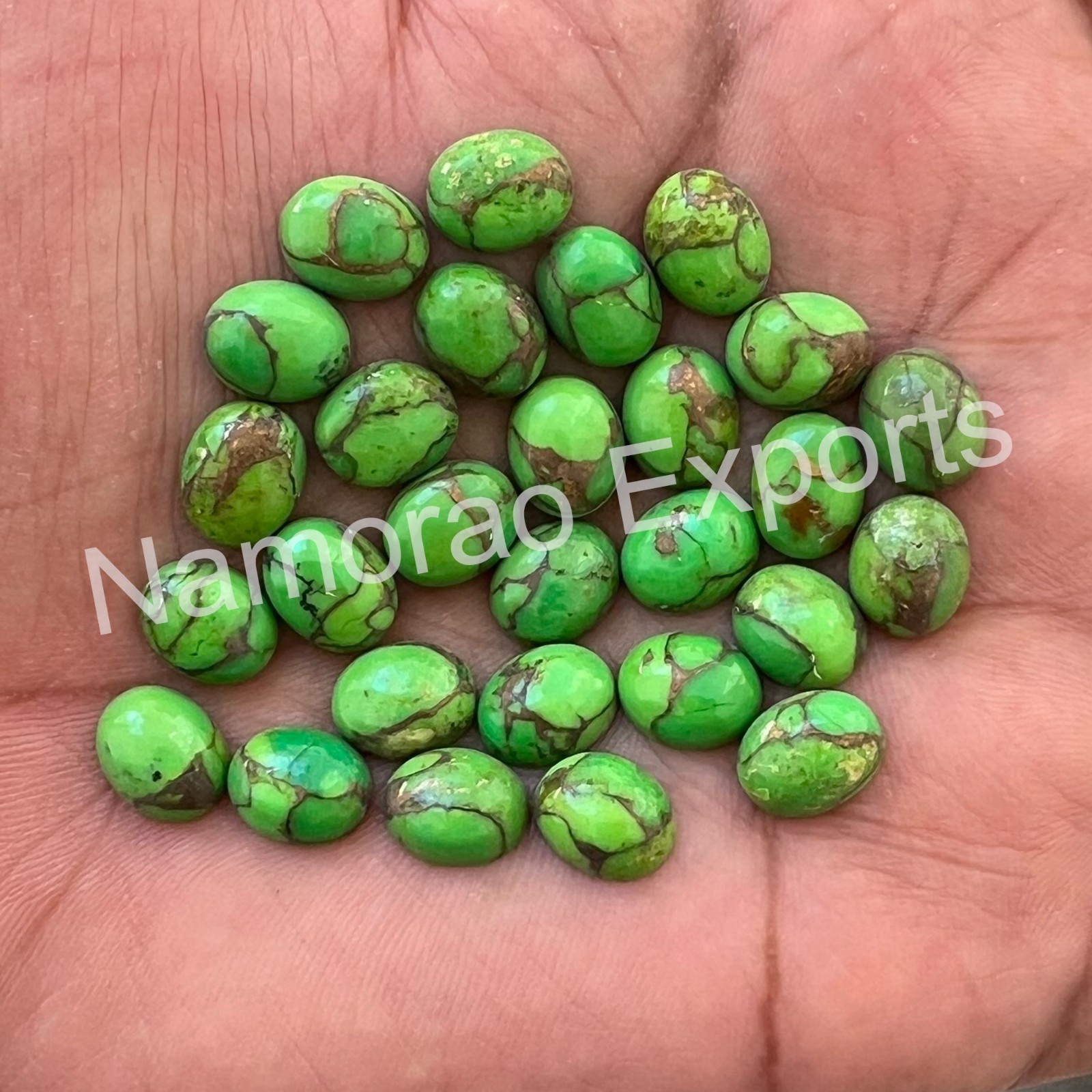 Green Copper Turquoise Oval 6×8 mm to 18×25 mm Cabochon Loose Gemstone
