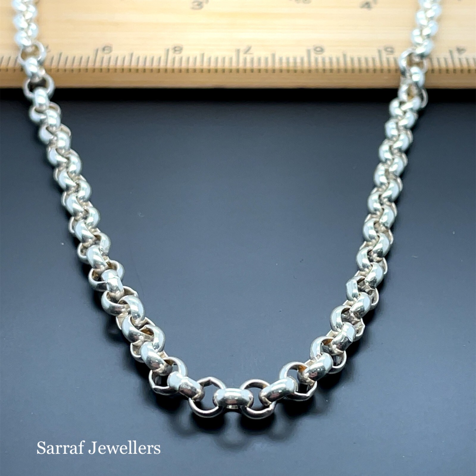 925 Sterling Silver Solid 4.5mm Rolo Belcher Chain Necklace 18″ 20″ 22″ 24″ 26″