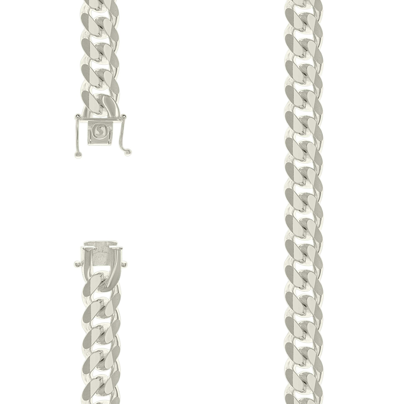 925 Sterling Silver Box Clasp Plain 11.8mm Solid Miami Cuban Chain | 20″ to 26″