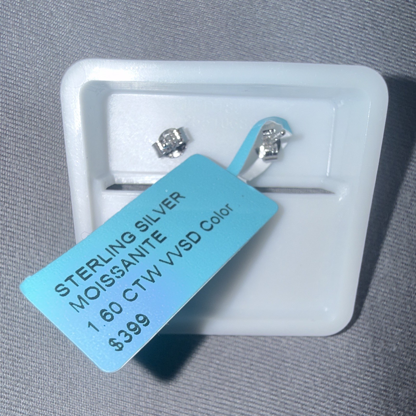 925 Sterling Silver Lab Moissanite Baguette Stud Earrings 1.60ctw D/VVS